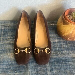 Gucci Suede Horsebit Pumps • Dark Brown • 6.5B • Early 2000s